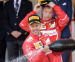 Sebastian Vettel și Kimi Raikkonen pe podium // FOTO Reuters