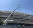EXCLUSIV VIDEO + FOTO Noi imagini de la unul dintre stadioanele care se construiesc în România! Se pun la punct ultimele detalii la exterior 