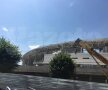 EXCLUSIV VIDEO + FOTO Noi imagini de la unul dintre stadioanele care se construiesc în România! Se pun la punct ultimele detalii la exterior 