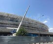 EXCLUSIV VIDEO + FOTO Noi imagini de la unul dintre stadioanele care se construiesc în România! Se pun la punct ultimele detalii la exterior 
