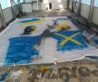 Pânza gigantică a fost
desenată într-o hală