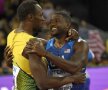 Bolt îl felicită pe Gatlin. foto: reuters