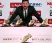 Lionel Messi a primit al 4-lea trofeu "Gheata de Aur". Campionatul trecut a înscris 37 de goluri pentru Barcelona, fiind cel mai bun marcator al Europei (foto: Reuters)
