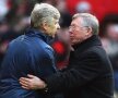 RIVALITATE ISTORICĂ. Wenger a egalat recordul de meciuri în Premier League al lui Ferguson, 810, dar e la ani-lumină ca trofee: 13-3! Foto: Guliver/Getty Images