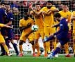 Messi și restul. Superstarul Barcelonei a decis un nou derby cu o lovitură liberă executată perfect și aduce, aproape sigur, un nou titlu pentru catalani Foto: Reuters