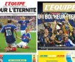 L'Équipe, al doilea ziar pentru titlul mondial » ”Pentru eternitate” în 1998, ”O fericire eternă” în 2018
