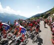 Acoperișul Turului Franței. Cicliștii trec creastă după creastă alpină, printr-o mare de culoare, foto: reuters