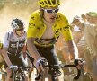 Geraint Thomas, în galben, și-a asumat de vreo câteva ori să ducă trenă în fața lui Froome, foto: reuters