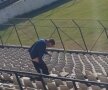 VIDEO + FOTO EXCLUSIV Imagini halucinante de pe stadionul Sportul: GSP a inspectat arena și a dat de un om care se droga în tribune :O