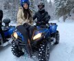 Dragoș Nedelcu și Flavia au profitat de zăpadă și-au făcut ture cu ATV-ul pe munte într-un peisaj de poveste