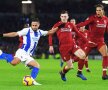 Florin Andone a jucat 30 de minute cu Liverpool. A avut trei acțiuni și a amenințat poarta lui Alisson în minutul 78. Foto: Guliver/Getty Images
