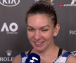 Simona Halep la microfonul Eurosport după meciul cu Venus Williams // Captură Eurosport