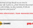 Normal că Gigi Becali nu ne vrea în play-off. E greu cu „Doar Dinamo București”. Cu alte echipe, nu dau numele, FCSB are asigurate șase puncte