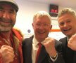 PUMNUL „DIAVOLILOR”. Trei legende ale lui Man United, Eric Cantona, Sir Alex Ferguson și Ole Gunnar Solskjaer s-au pozat în vestiar imediat după marea victorie de pe terenul lui PSG (1-3), care i-a calificat pe „diavoli” în „sferturile” Ligii Campionilor. „Sunt așa de fericit!”, a exclamat fostul mare atacant francez la finalul partidei.