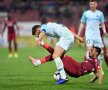 Lucian Filip și Mario Camora au oferit imaginea partidei, de altfel, unul dintre puținele momente încrâncenate din CFR - FCSB 0-0 (foto: Raed Krishan, GSP)