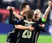 RONALDO, OUT! Matthijs de Ligt, Lasse Schone și Rasmus Kristensen, de la Ajax, sărbătoresc o calificare în semifinalele UCL, după 22 de ani, foto: Guliver/gettyimages