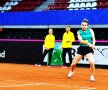 Simona Halep, la antrenamentul din sala din Rouen, alături de Irina Begu // FOTO: Raed Krishan