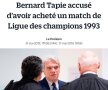 Acuzațiile lui Dinu la adresa lui Crăciunescu și Bernard Tapie au aprins Europa! Presa vuiește: „Corupție în Liga Campionilor!”