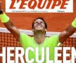 Prima pagină din L'Equipe, după cel de-al 12-lea titlu obținut de Nadal la Paris
