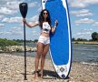 FOTO Pericol pe Rhein » Frumoasa Verona Pooth e pasionată de un sport puțin cunoscut: stand up paddle