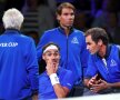 Nadal și Federer au oferit un moment de coaching veritabil în cadrul turneului Laver Cup. Fognini, colegul lor din echipa Europa, a pierdut însă în fața americanului Jack Sock, scor 1-6, 6-7(3) 
foto: Reuters