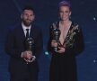 THE BEST. Megan Rapinoe și Lionel Messi au pozat cu trofeele acordate celor mai buni din lume la Gala FIFA (foto: Guliver/Getty Images)