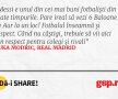 Messi e unul din cei mai buni fotbalişti din toate timpurile. Pare ireal să vezi 6 Baloane de Aur la un loc! Fotbalul înseamnă şi respect. Când nu câştigi, trebuie să vii aici din respect pentru colegi și rivali