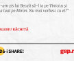 I-am zis lui Becali să-l ia pe Vinicius și l-a luat pe Miron. Nu mai vorbesc cu el!