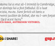 Mama lui a vrut să-l trimită la Cambridge, dar dorinţa lui a fost fotbalul. El a luat decizia, nu eu. Sunt fericit că Ianis a devenit jucător de fotbal, dar nu l-am forţat să facă acest lucru