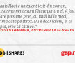 Ianis Hagi e un talent ieșit din comun, aceste momente sunt făcute pentru el. A fost mare presiune pe el, cu tatăl lui la meci, prima dată pe Ibrox. Nu e doar talent, el și luptă, vrea să câștige.