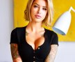 GALERIE FOTO Premiul de Ziua Blondelor! E „obsedată” de sală și de tatuaje: imaginile sunt spectaculoase!