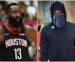 POARTĂ MASCĂ. James Harden, starul lui Houston Rockets, a provocat o adevărată controversă în SUA. Baschetbalistul din NBA a fost surprins purtând o eșarfă albastră. Inițial, mai mulți fani au crezut că susține o inițiativă care se opune mișcării „Black lives matter”. Harden a mărturisit însă că voia doar să își protejeze barba. Foto: Guliver/GettyImages & NBA