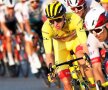 Tadej Pogacar, în galben, în plutonul de Turul Franței, foto: Reuters