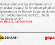 Până la urmă, o să iau doi baschetbaliști care să dea cu capul. Eu m-am tot gândit să-l băgăm atacant pe Malcom Edjouma, dar nu vor ei (n.r. colaboratorii de la FCSB).  Au zis că ne facem de râs