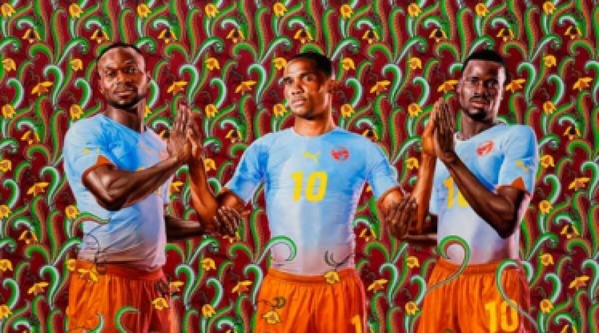 4 picturi cu jucatori de fotbal africani,  comandate de catre PUMA artistului Kehinde Wiley
