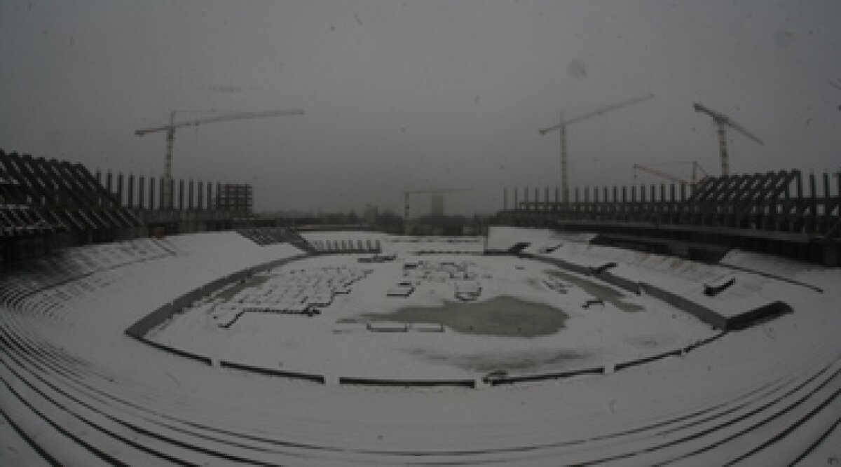 Vremea a dat peste cap şi lucrările la Naţional Arena » Pe minus 5%