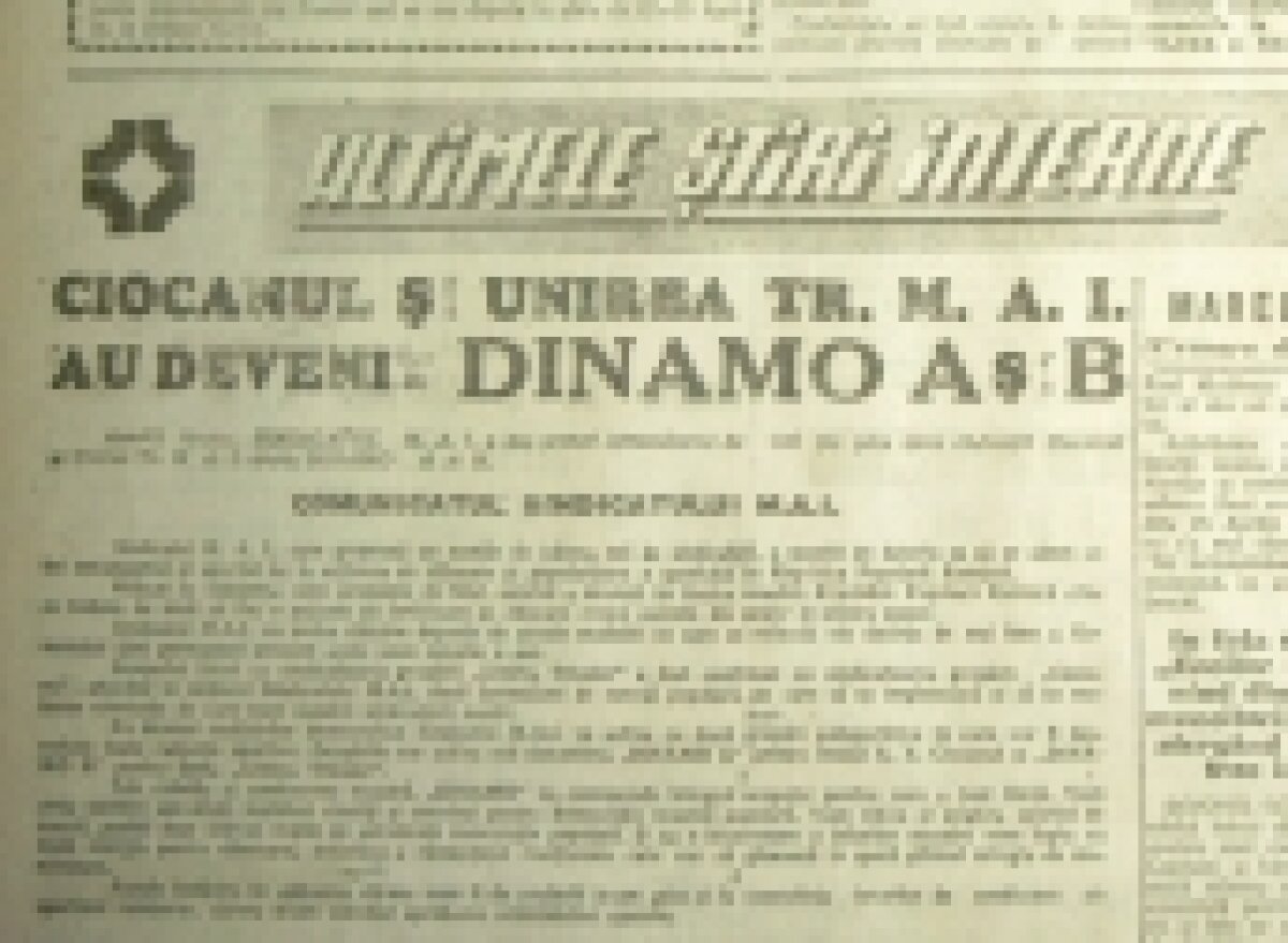 Află adevărata poveste a naşterii lui Dinamo!