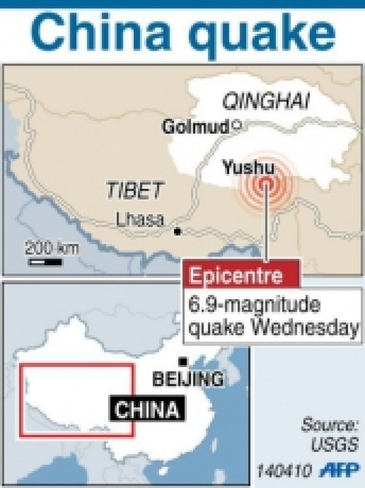 400 de morţi în China după un cutremur cu o magnitudine de 6.9