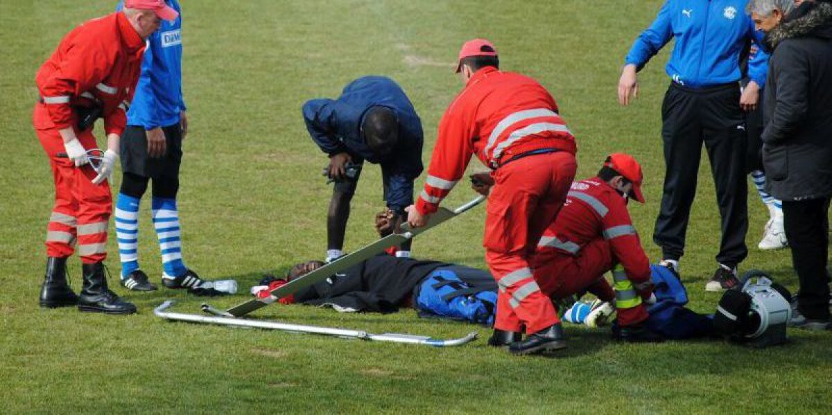 Un jucător aflat în probe la Bistriţa a suferit o accidentare cruntă: dublă fractură de tibie şi peroneu
