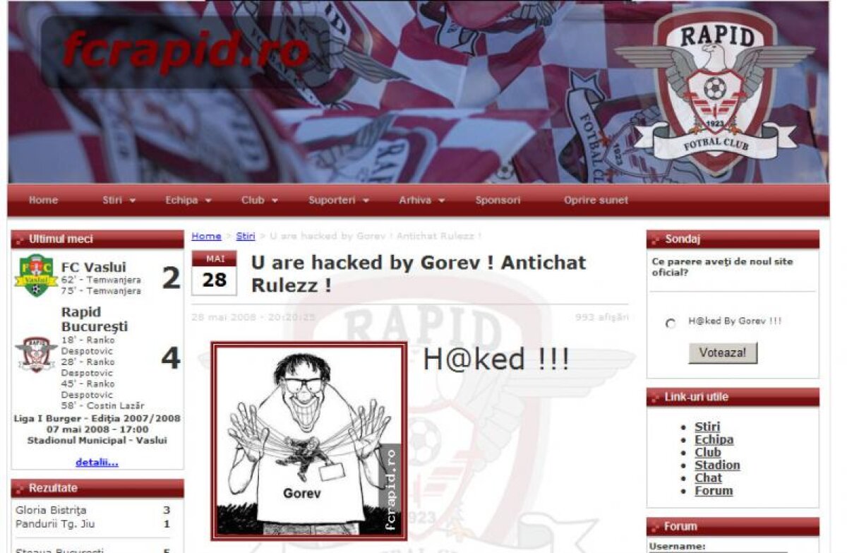 Gorev revine la Rapid » Site-ul oficial al giuleştenilor a fost spart de hackeri!