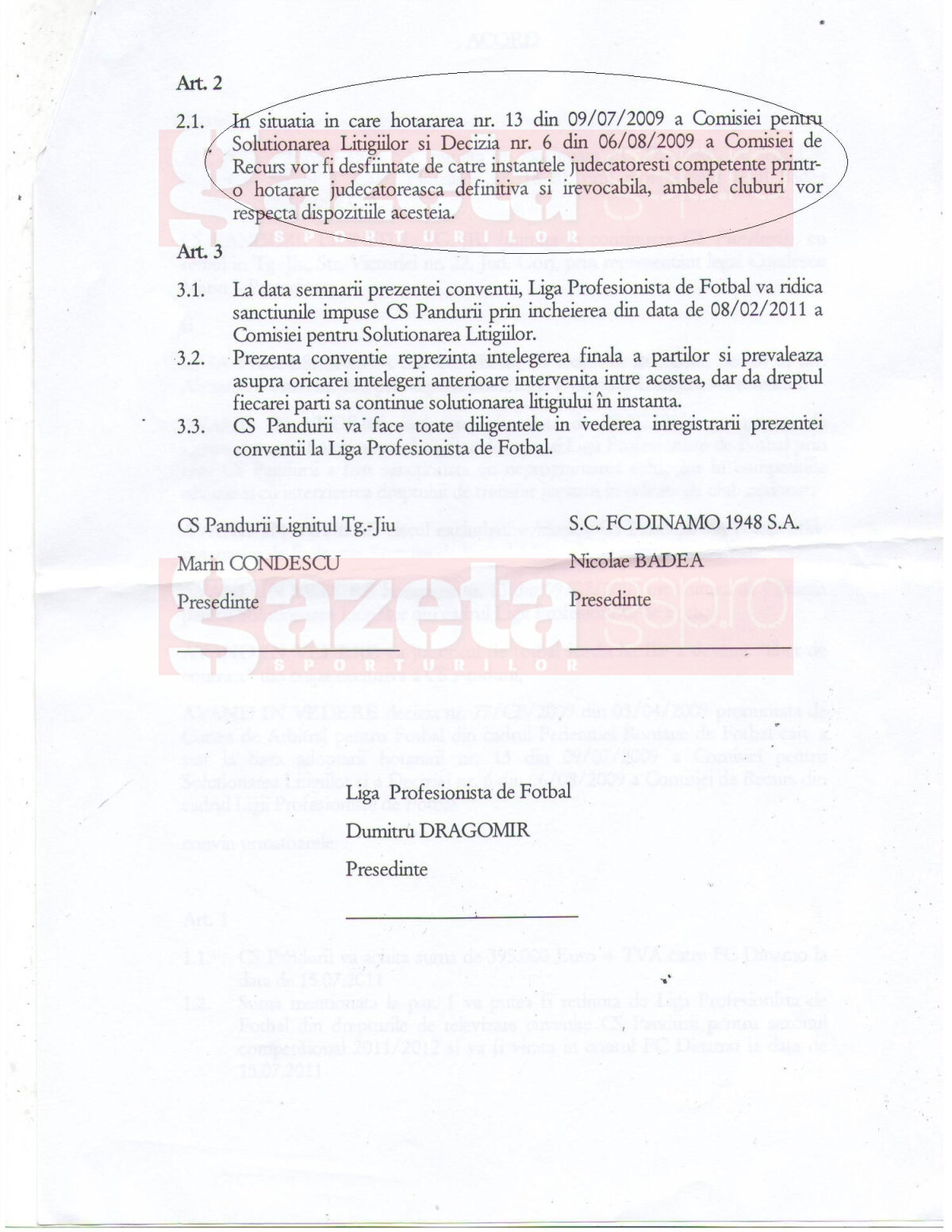 Condescu: "Ne-am înţeles cu Dinamo, am plătit datoria din banii noştri"