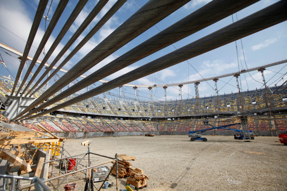 SUPER FOTO / Se ridică acoperişul de 20 de milioane de euro al stadionului "Naţional Arena"