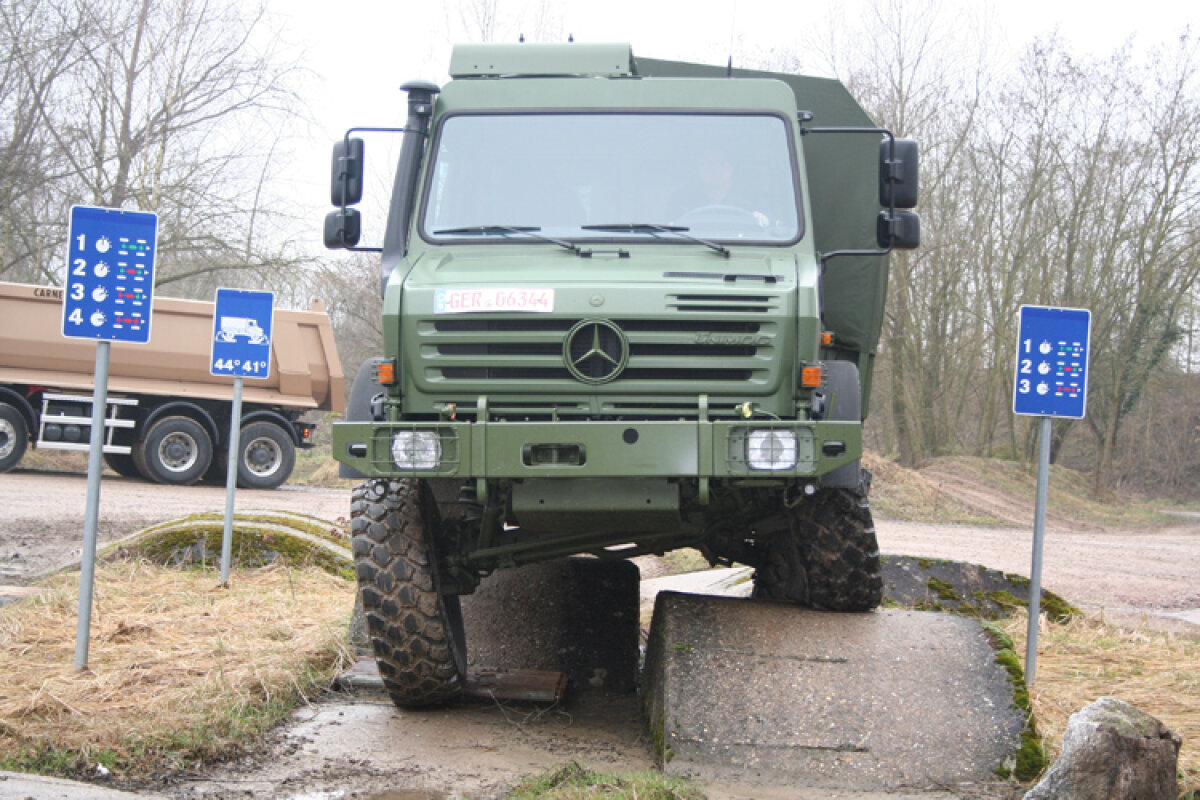 Demonstraţie spectaculoasă » Off-road extrem cu două camioane Mercedes-Benz