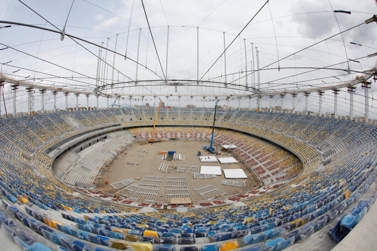 FOTO National Arena e gata la sfîrşitul lui iunie » Acum se montează acoperişul la noul stadion!