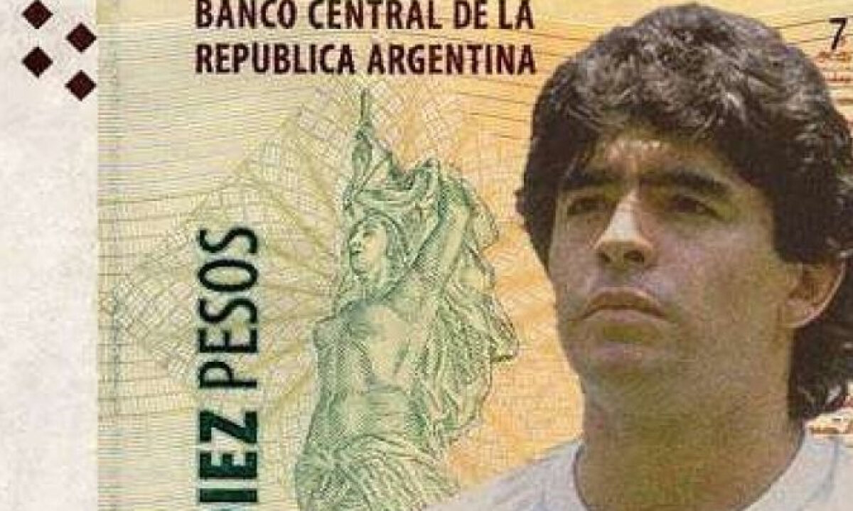 Petiţie cu 7.000 de adeziuni în cîteva ore pentru Maradona » Argentinieni îl vor pe bancnota de 10 pesos