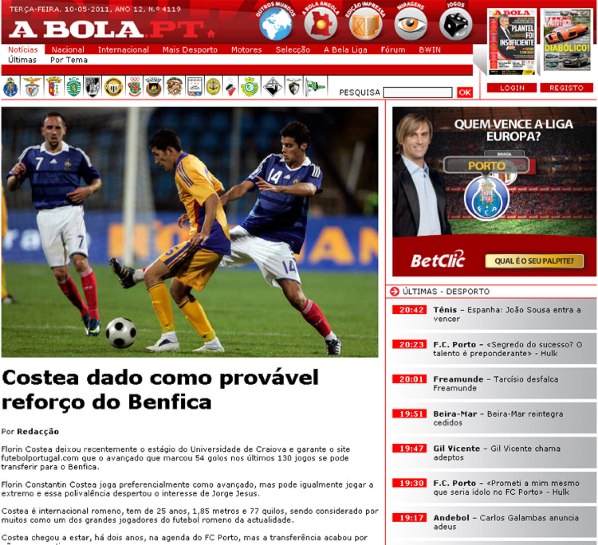 "Cioară" devine vultur? Florin Costea, aproape de un transfer la Benfica