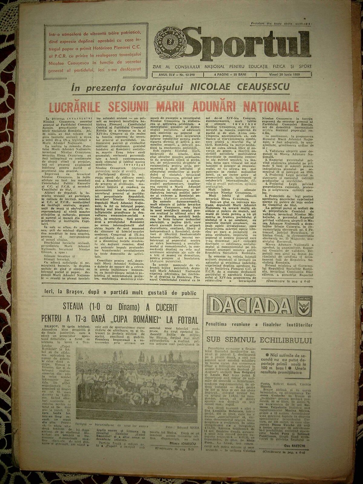 Parfumul vremurilor fără wireless » Citeşte cronica finalei din '89, Steaua - Dinamo 1-0, jucată tot la Braşov