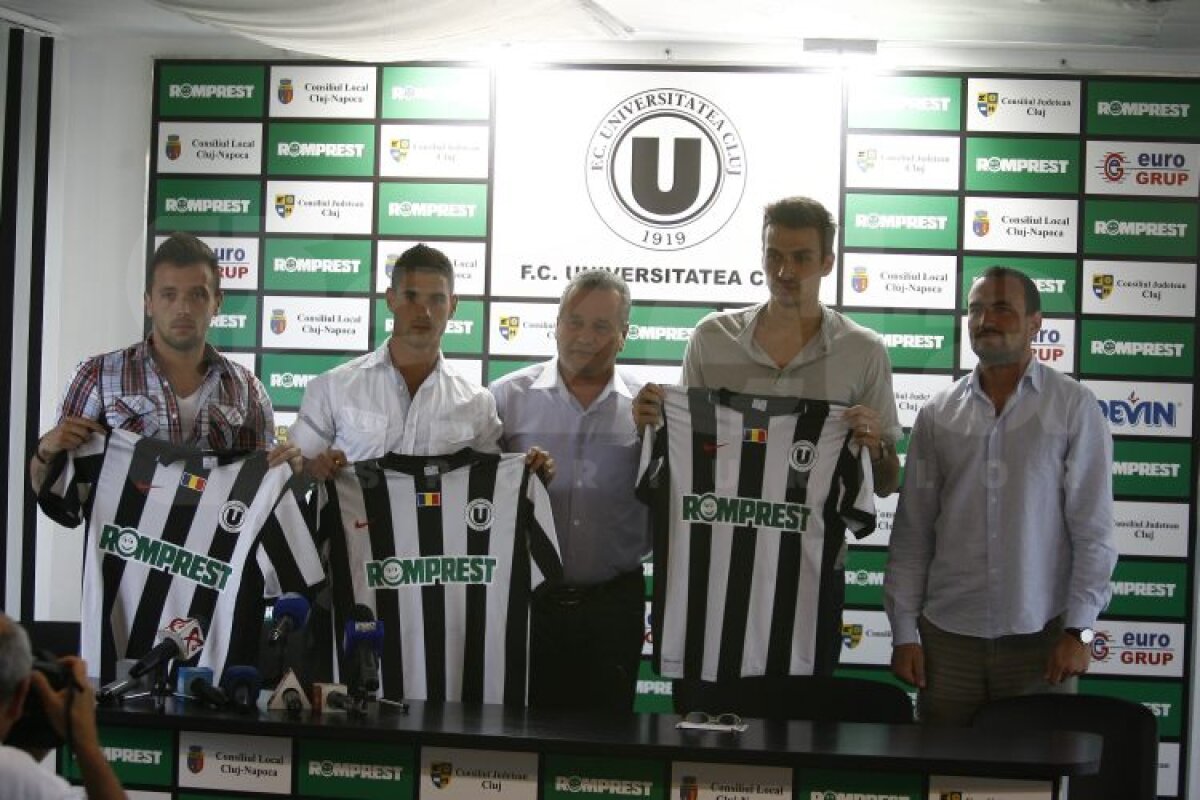 FOTO U Cluj i-a prezentat oficial pe Szukala, Achim şi Nicola. Băjenaru a zis din nou "pas"