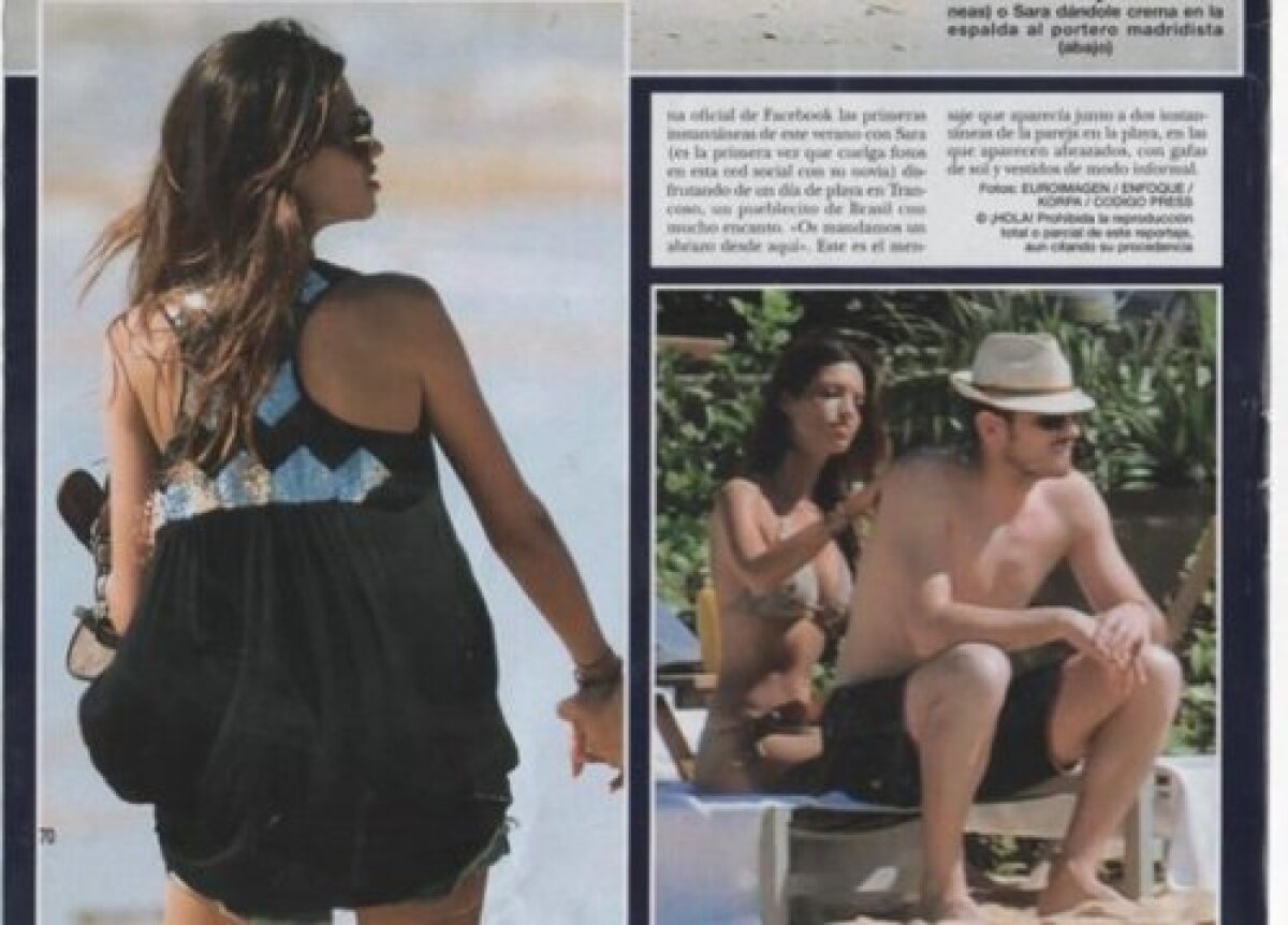 GALERIE FOTO » Casillas şi Sara Carbonero, momente romantice în valurile Atlanticului