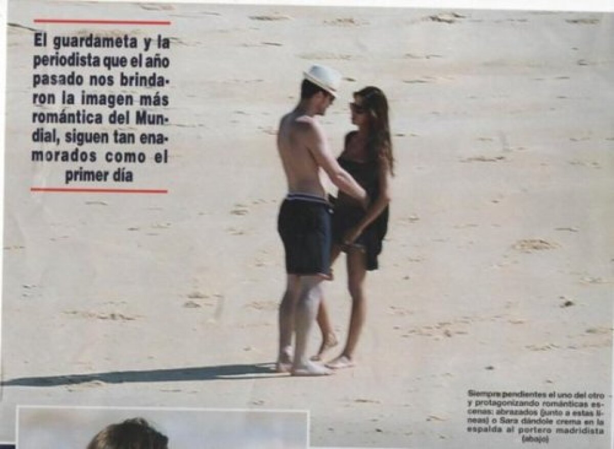 GALERIE FOTO » Casillas şi Sara Carbonero, momente romantice în valurile Atlanticului